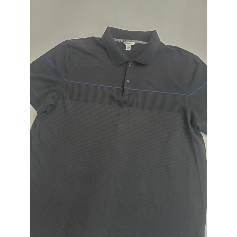 Calvin Klein Men's Short Sleeve Casual‎ Polo Shirt, Black, Large